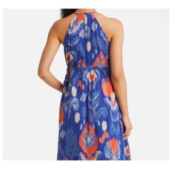 Banjanan | Romantic Boho Lucia Maxi Dress In Ikat Soladite Blue Floral - Picture 5 of 12